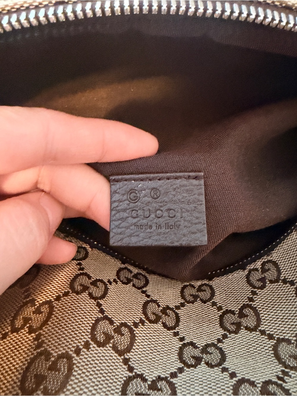 Gucci Tan GG Supreme Canvas Crossbody Belt Bag - Picture 7 of 9